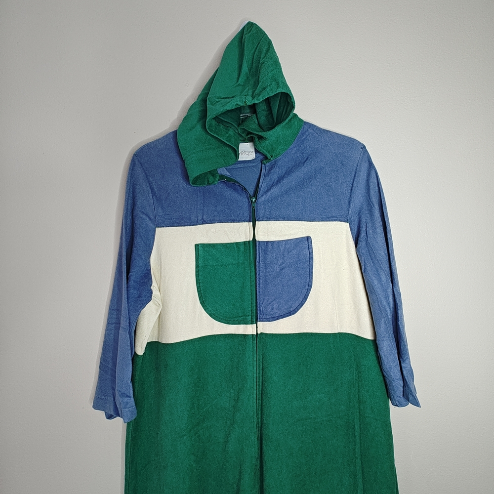 Colorblock Hooded Robe Lounge master - Picture 3 of 16